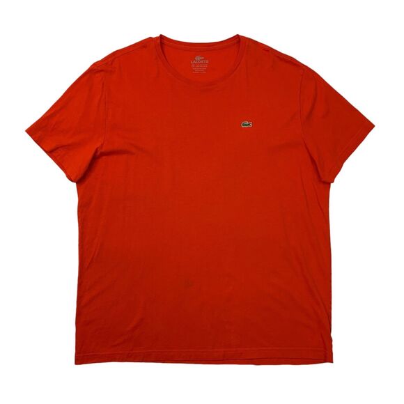 Lacoste T Shirt Mens 8 Tomato Red Pima Cotton Crew Neck Short Sleeve Breathable - Picture 1 of 15